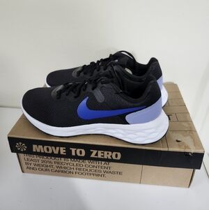Nike Womens 8.5 Nike Revolution 6 Black/Lapis-Light Thistle Blue DC3729 007 Shoe